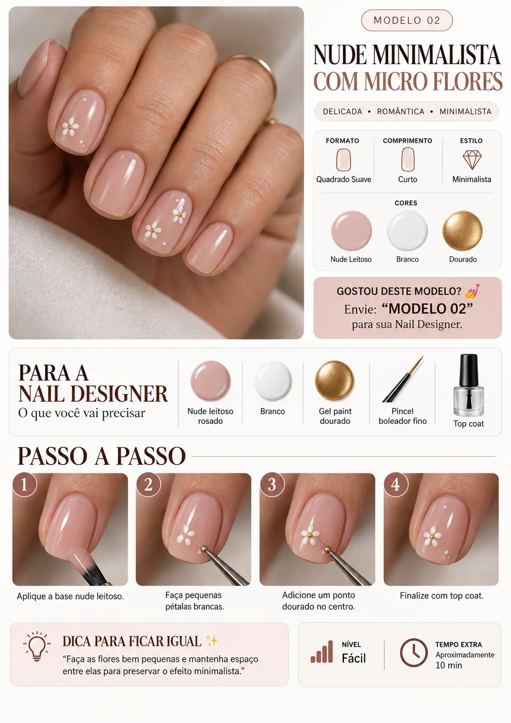 Página do catálogo com Nail Art nude minimalista