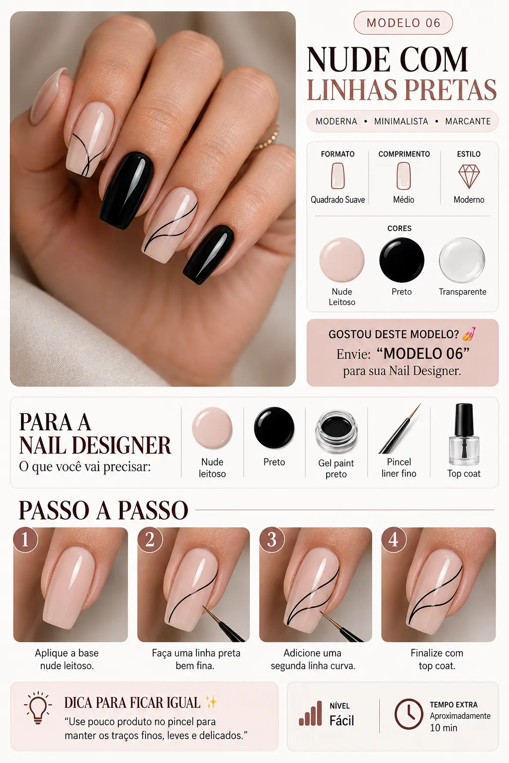 Modelo 06, Nude com Linhas Pretas