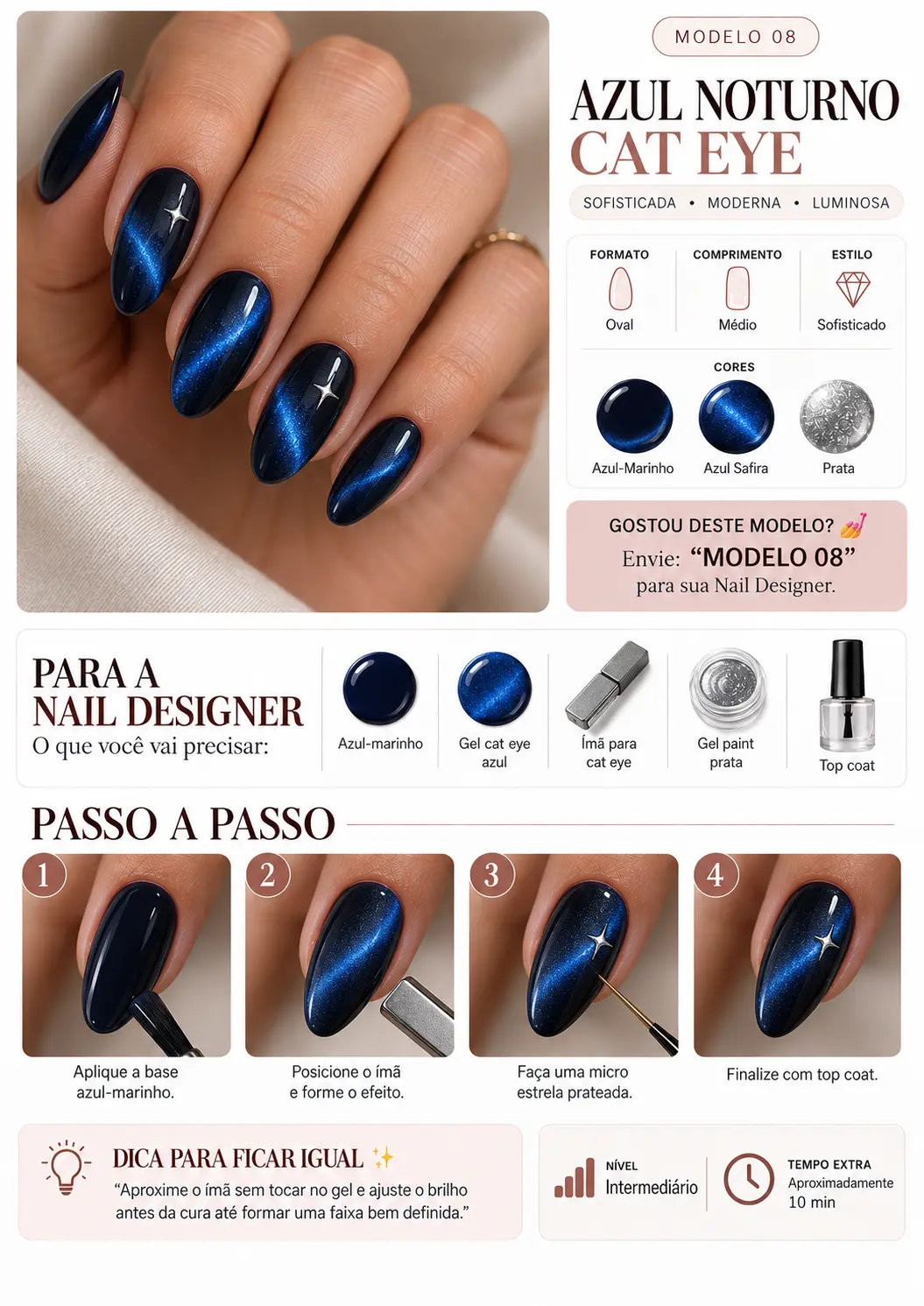 Modelo 08, Azul Noturno Cat Eye